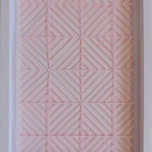 Pink Diamonds, Framed: 17 ¼ x 13 ¼ inches, Hand-cut paper and acrylic