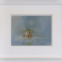 Transitory Spaces: White Flowering Branch, Berries and Fragments, Oil on museum board, Framed: 16 ½ x 19 ½ inches