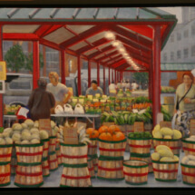 Fruit Vendor, 15-1/4 x 19-14 inches, oil on panel