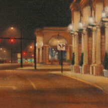 Looking West at Goodale, 7-1/2 x 13-1/4 inches, oil on panel