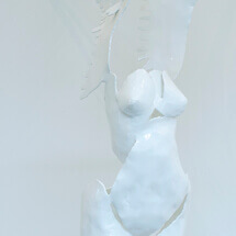 Large White Torso, 49-1/2 x 22 x 16 inches, powdercoated steel