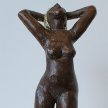 The Bather 1, Bronze with gold leaf, 15 x 5 x 3 inches
