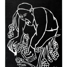 Book of Revelations 10, Framed: 23 x 18 ½ inches, Black and white woodcut