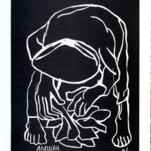 Book of Revelations 8, Framed: 23 x 18 ½ inches, Black and white woodcut