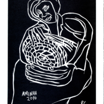 Book of Revelations 9, Framed: 23 x 18 ½ inches, Black and white woodcut