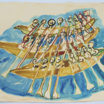 Boat Races at Flying Horse Farms, 22 x 30 inches, Gouache on Paper