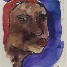 Study (Purple and Pink), Gouache on heavy stock, 27 ½ x 22 ½ inches 
