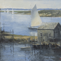 Sunday Sail, Marthas Vineyard, Oil on panel, 17 ½ x 23 ¼ inches