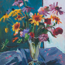 Fluted Vase Still Life, 29 3/4 x 35 3/4 inches, acrylic on canvas