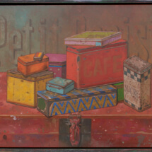 Cafe; Framed: 20 ¾ x 25 ½ inches; Oil on panel