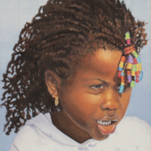 Girl with Beads: London, 10-1/2 x 9-1/2 inches, Oil and Graphite on Linen