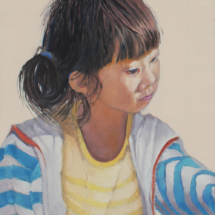 Little Girl, Avignon, Framed: 10½ x 9½ inches, Oil and Graphite on Linen.