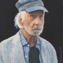  Old Man: New York City, 10-1/2 x 9-1/2 inches, Oil and Graphite on Linen 