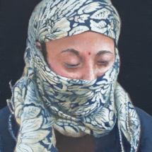 Woman: Kathmandu 47, 10-1/2 x 9-1/2 inches, Oil and Graphite on Linen