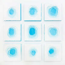 Pooling Series, dyed layered paper, 10 x 10 inches each