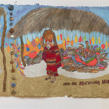 Themba Open-Air Apothecary, 19 ½ x 119 ½ inches, mixed media