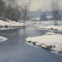 And Winter Has Her Moods, Oil on panel, 9 ½ x 13 inches 