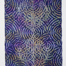 493A Clothes of the Spirit I, , silk, linen, nickel silver wire, digital jacquard, hand woven TC2 loom (mounted on stretched canvas), 14 ¼ x 20 ½ inches