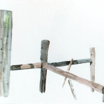 Corner Posts, 10 ¼ x 13 ¼ inches, Watercolor 