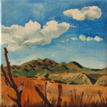 On the Way, Oil on canvas, 4 x 4 inches