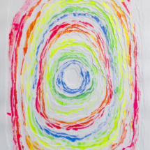 Rainbow Double I, Acrylic on paper, 36 ½ x 26 ¼ inches 