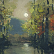 Evening Settles on the Water, Oil on panel, 14 ½ x 16 ½ inches 