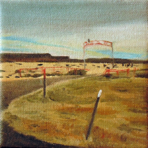 Texas, Oil on canvas, 4 x 4 inches