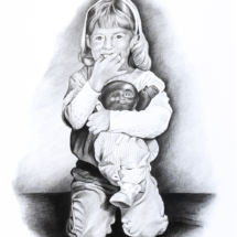Best Friends 3, Graphite on heavy stock, 22 ¼ x 19 ½ inches