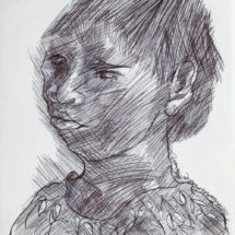 Portrait, Pen on paper, 11 x 8 ½ inches 
